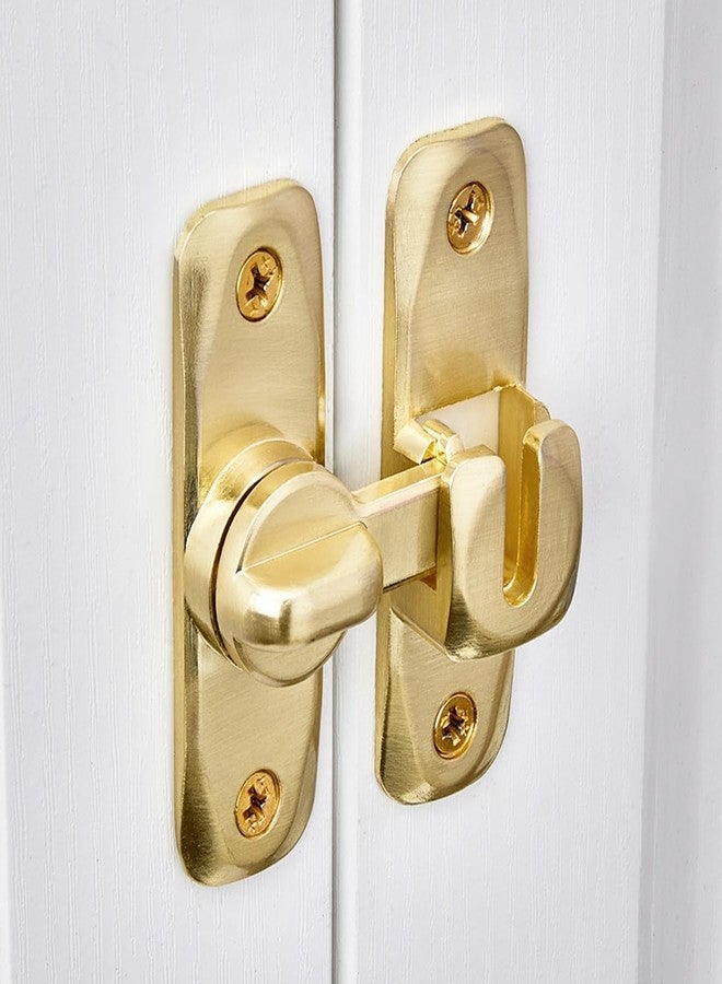 INIRET Barn Door Latches,Gold 90/180 Degree Gate Lock,Zinc Alloy Right Angle Door Lock Latch,Flip Gate Latches Hardware,Door Security Sliding Door Latch Lock fo Cabinets,Bathroom - Image 3